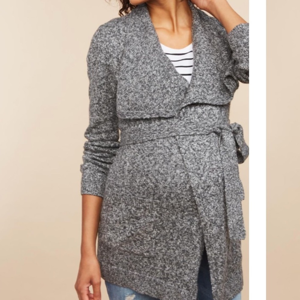 Drape front maternity cardigan